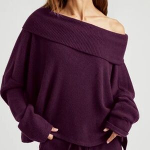 Zara NWT Off-Shoulder Sweater - Deep Wine  Purple